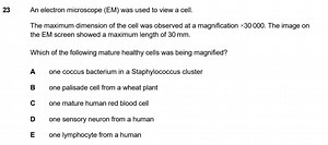 An electron microscope (EM) was used to view a cell. The maximu... | Filo