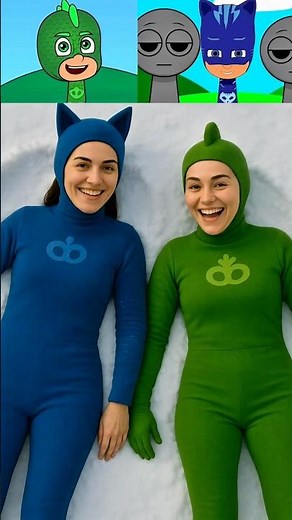 Incredibox Sprunki OC PJ Masks X Gekko Enjoying In Snow In Real Life!