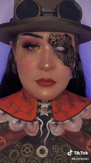 Steampunk Style 🧡 #halloween #halloweenmakeup #steampunk #parati #foryoupage #october #tutorial