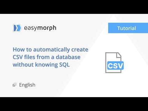 How to automatically create CSV files from a database without knowing SQL