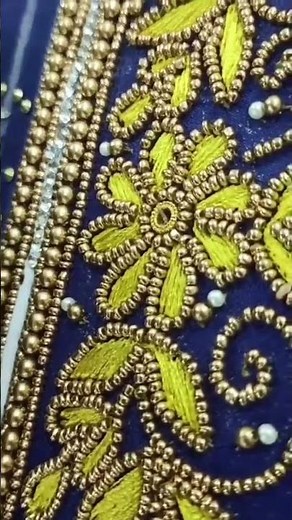 ✨ Beautiful Aari Work Design | Hand Embroidery Beads & Stone Work ✨