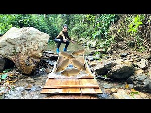 Full video 21 days Ana made a primitive fish trap, caught many big fish in the stream and sold them