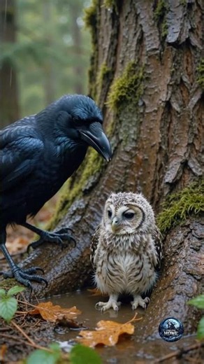 Crows and Owls Are Enemies... So Why Did This Happen? #wildliferescue #shorts