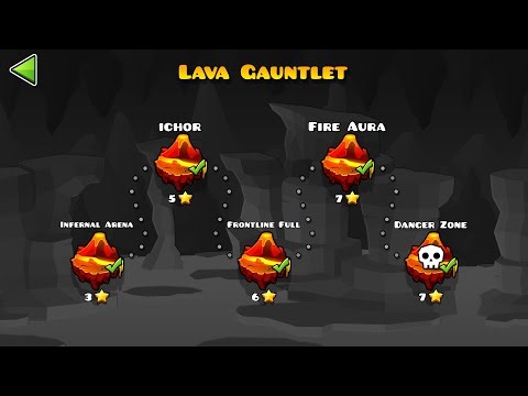 Geometry Dash Lava Gauntlet (All levels/all coins)