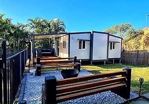 30 FT Tiny House to Live in, Portable Prefab House with 2 Bedroom,1 Fully Equipped Bathroom and Kitchen, Prefabricated Container House for Adult Living, Foldable Mobile Home with Steel Frame (30 Ft)