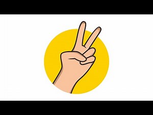 drawing simple cartoon using corel draw x7 | Peace sign hand