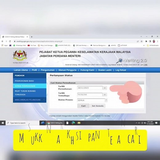 CARA SEMAK PERMOHONAN E-VETTING #tutorial #evetting