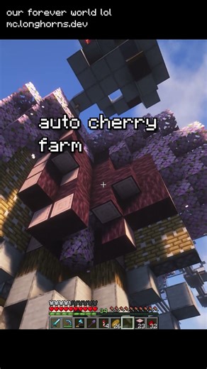 Auto Cherry Tree Farm on our forever world #minecraft #shorts #minecraftshorts