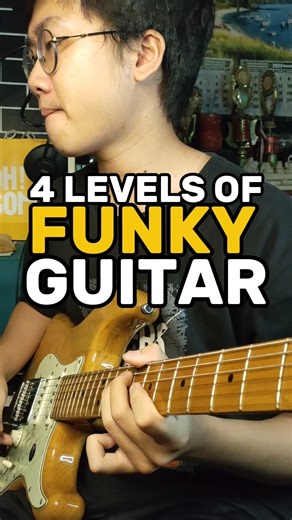 4 Levels of Funky Guitar #funkyguitar #funky #ytshorts #fypmusic #guitartok #guitarstrumming #shorts