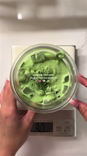 Double Matcha Latte Recipe with Cream Top