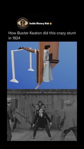 Inside History Hub on Instagram: "In the silent film Sherlock Jr. from 1924, Buster Keaton performed one of cinema’s most mind-bending visual tricks. In a scene that appears impossible even by modern standards, Keaton seems to leap directly into a woman’s body. The illusion was achieved through precise editing, a fixed camera, and flawless timing, swapping actors at the exact moment of contact. Follow @insidehistoryHub for more 😇 What makes the stunt remarkable is that it relied entirely on cre