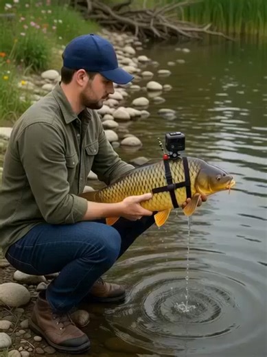 What a fish sees! 🐟📹 Carp POV! Strapped a GoPro to this fish and the view is insane. 🌊✨ #nature #fish #gopro #CarpPOV #UnderwaterWorld #GoProAdventure #NatureLovers #FishTok