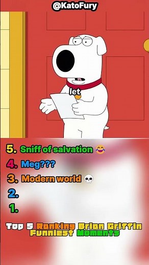 Top 5 Ranking Brian Griffin Funniest Moments! (Part 1)