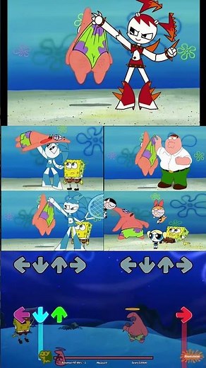 Friday Night Funkin' ALL Blue vs Red Patrick Star - FNF Mobile Game