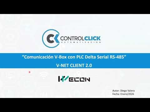Wecon V-BOX paso 5: Comunicación V-BOX V-NET2.0 con PLC Delta Modbus RS-485