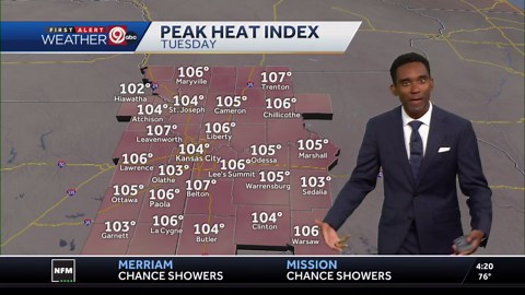 Kansas City weather: Heat index will reach 105 for some on Tuesday