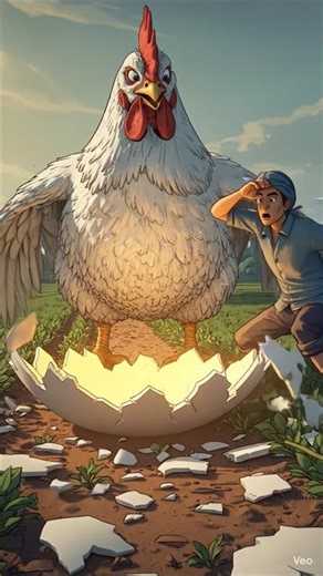 The Giant Chicken Laid a Huge Egg… But Then It Started Crying! 🐔🥚 #shorts #emotionalstory#subscribe