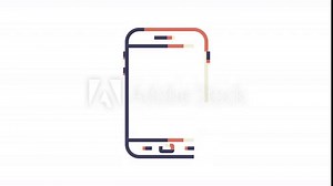 Technology icon on white background. Information technology. Digital communication. Device icon. Global network connection. Motion graphics.