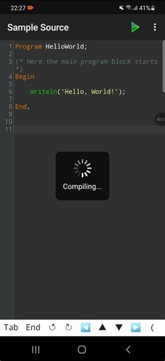pascal free pascal hello world