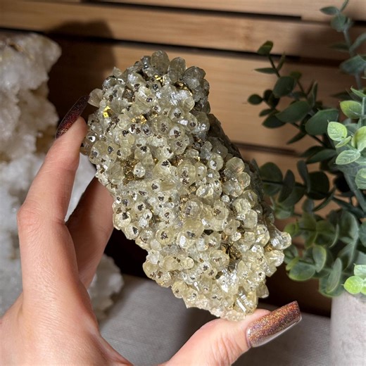 Green Calcite Crystal Cluster Unique Calcite With Chalcopyrite Mineral Specimen Natural Crystal for Rock Lover Crystal Collection Display - Etsy