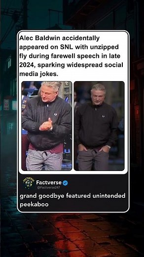 Alec Baldwin accidentally appeared on SNL with unzipped fly during farewell speech in late 2024, spa