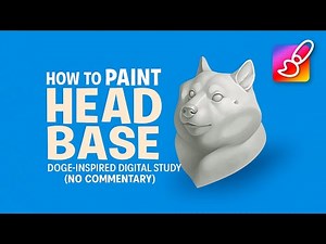 How to Paint 3D Base Form in Greyscale | Doge Portrait Study (No Commentary)