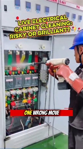 Spark Lab on Instagram: "Live Electrical Cabinet Cleaning: Risky or Brilliant? ⚡💡 Stay Clean, Stay Powered! Like❣️ comments📋 Share📤 . #electricalcleaning #electricalcabinet #insulatorcleaning #diyelectrical #electrician electricalwork"