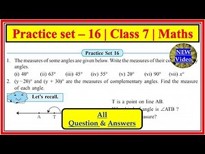 Practice Set 16 Class 7th Math | Chapter 4 Angles and Pairs of Angles Maharashtra Board Std 7th Math