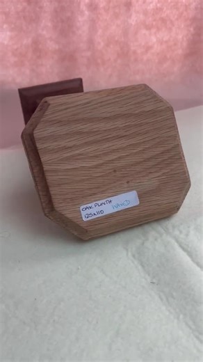 Oak Flat Plinth 120x110x20mm with decorative cut corners, felted base, coved edge