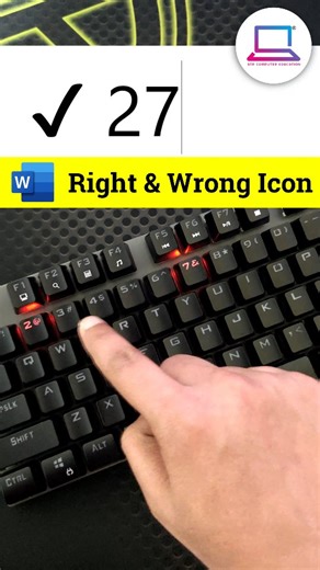 STP Computer Education | Word Trick | Right ✅ and wrong ❌ Icon Shortcut Key #word #tricks #pc #laptop #computer #viral #reels #shorts | Instagram