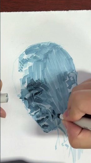 🖊 Marker Portrait Sketch | Expressive Character Study#art #painting #drawing