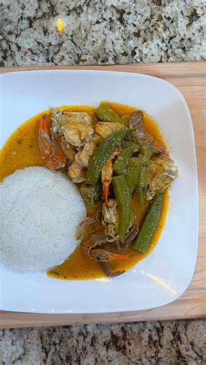 6.3K views · 2.2K reactions |  Okra never tasted this good! Shrimp 戀 + crab 呂 simmered to perfection over white rice  — pure Haitian comfort in a bowl   Tap the link in bio to buy my cookbook! #SimplyHaitian #HaitianFood #SeafoodOkra #CreoleFlavors #OkraLovers #HaitianCuisine #Foodie | Simply Haitian | Facebook