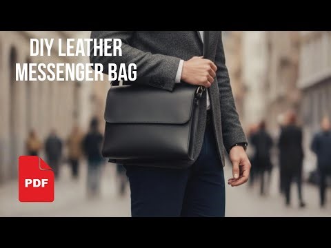 I created a stylish leather messenger bag. PDF bag pattern. #messengerbag #leatherbag