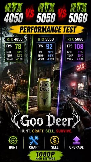 RTX 4050 vs RTX 5050 vs RTX 5060 | Goo Deer FPS Comparison 🔥 #shorts | #goodeer