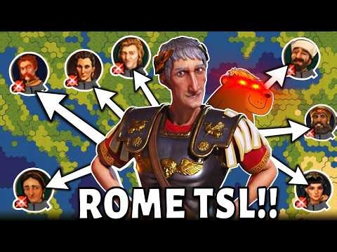 Can A Team Of 7 Stop Me Building TSL Rome?! (7 vs 1 Trajan Civ 6)
