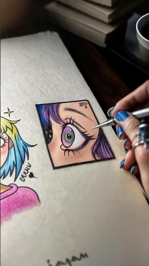 How to Draw a Colorful Anime Eye | Beginner-Friendly Tutoria🩷💜💙