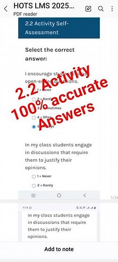 2.2 Activity | HOTS Training Module 2 Complete Solution | Higher Order Thinking Skills