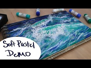 How To draw A Wave Using Pastels || Mungyo Gallery Soft Pastel Ocean Demo