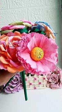 Diy how to make a tissue paper flower/ Aesthetic Rose/ #diy #flowers #aesthetic #homedecor #sorts