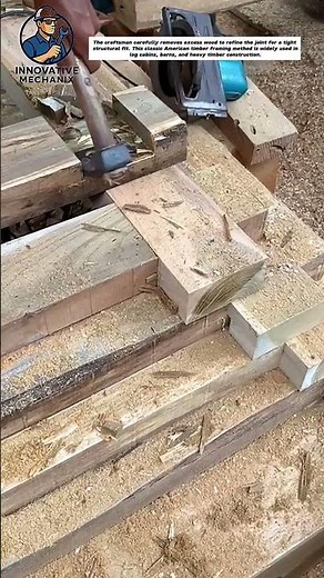 Traditional Mortise and Tenon Joint Cutting with Hand Adze | Timber Framing Technique