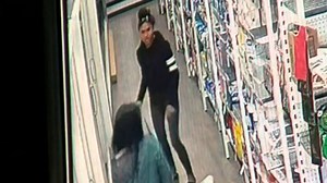 A bag snatcher has been caught on tape