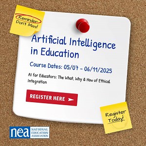 40K views · 590 reactions | Artificial intelligence is rapidly changing how educators teach, learn, work, and live. Increase your AI knowledge and discover how you can incorporate AI tools into your teaching—both effectively and ethically. Get started with NEA’s latest professional learning opportunity for educators: Learning About and Learning With AI in Education Online Blended Learning Course. Register now >> | NEA Today | Facebook