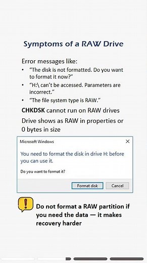 What is a RAW drive and how to fix it? #raw #drive #recovery