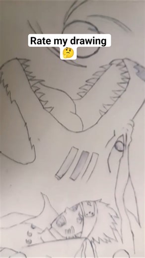 Naruto & Kurama Drawing ✏️ | Nine Tails Anime Art #naruto #shorts