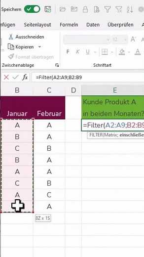 EXCEL filter function with multiple criteria #german