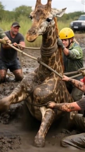 “Against All Odds 🦒💛 | Brave Team Rescues Giraffe From Deep Mud!”
