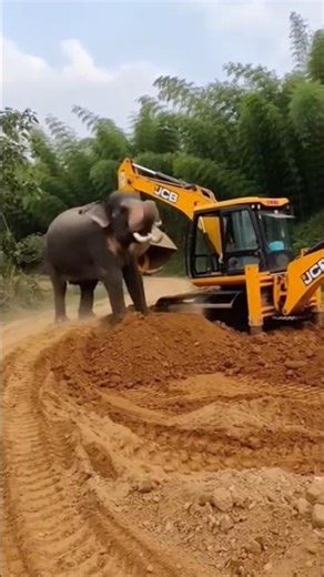 Elephant Charges JCB and Destroys It in Seconds 😱 #republicday