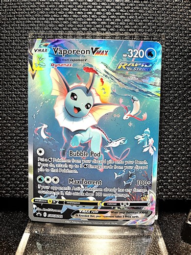Vaporeon VMAX Proxy Card • Full Art Rapid Strike Custom Pokémon Card • Eeveelution Water‑type Replica • Collectible Display TCG Card - Etsy