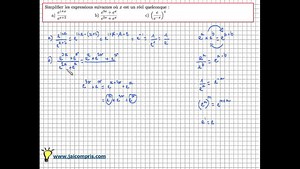 fonction exponentielle - exercice : règle de calcul - simplifier - niveau facile