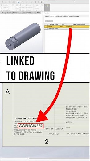How to Link SOLIDWORKS Properties to a Drawing